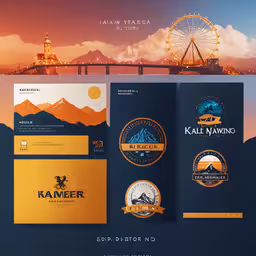 the kaweho brochure features the great wheel in the background,the logo and branding for kalmier brewing