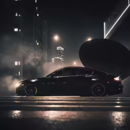 a black car with the hood down and its open doors