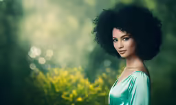 a beautiful young woman posing in a field of flowers