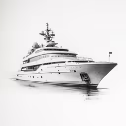 black and white photo of large cruise ship
