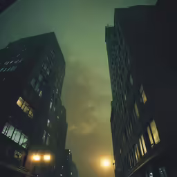 there are many buildings in this street that are lit up