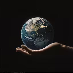 a person holding the earth in their hand