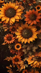 a bush filled with orange flowers and lots of green leaves