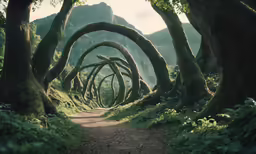 there are trees on both sides of the road