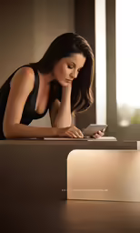 a beautiful woman sitting in front of a computer