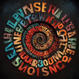 the words in the shape of a spiral