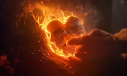 the hand of a person lighting the fire