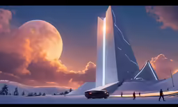 a big building that is in the snow