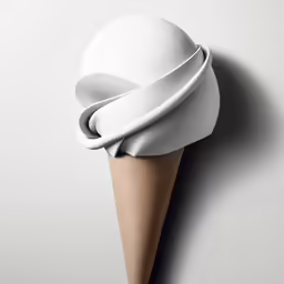 a very unusual ice cream cone that looks like it is wrapped in a fabric