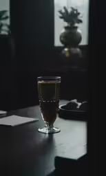 the shot glass is full and ready to be eaten
