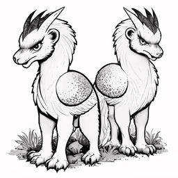 an illustration of two large animals that are standing next to each other