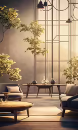 a living room with two sofas a table and chairs