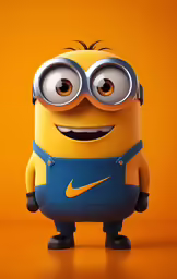 the character from despicants is posed with a nike shoe