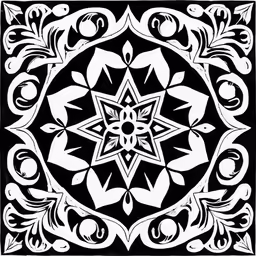an intricate ornamental pattern on black and white