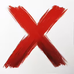 a picture of a letter x made out of red paint