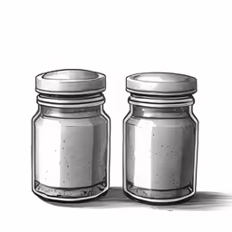 two mason jars sit on a table