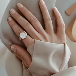 a person wearing a watch holding onto a pillow