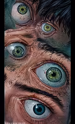 two eyes have different features on them