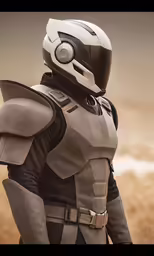 a person with a helmet and a sci - fier outfit