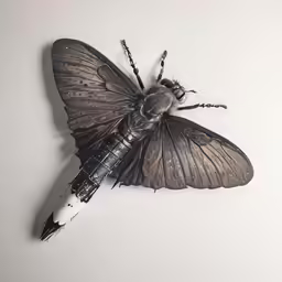 a large insect sitting on top of a white table