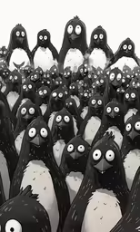 a large number of penguins are grouped together
