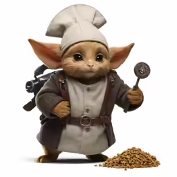 a small stuffed animal with a hat on