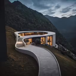 the house is on top of the hill