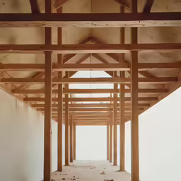 an empty room in a house that is being built