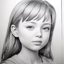 black and white photograph of a girl