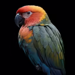 colorful bird sitting on top of a persons hand