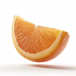 a slice of orange showing the skin and juice