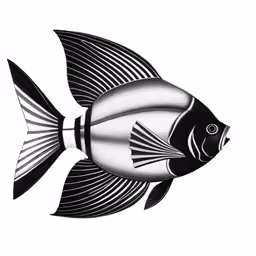 a fish on white background with no background