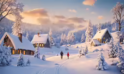 this is a winter landscape with some snow