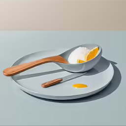 two serving spoons with an orange and lemon slice in it