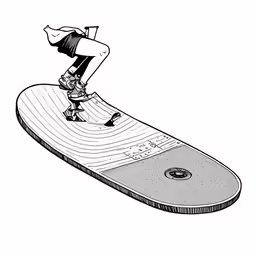 a drawing of a person on a skateboard