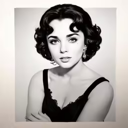 black and white photograph of a woman with her arms crossed