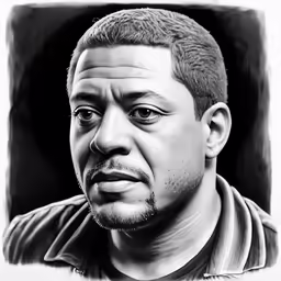 a drawing of a man who is looking serious