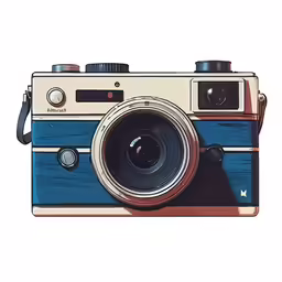 a camera made out of wood and paint