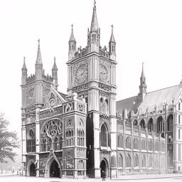 a black and white photo of a building