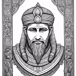 an old - fashioned print with a bearded man in the middle
