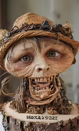 this is a trolly trolly statue wearing a hat
