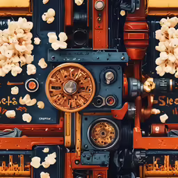 the machine is made from several parts and is orange