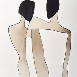 two erotic men hugging each other while facing opposite directions