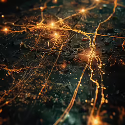 a photograph of a bunch of lights on the ground