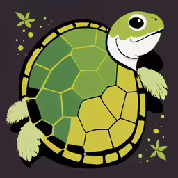 there is a cute green turtle with an indifferent look