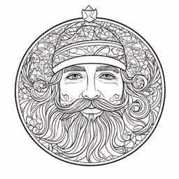 coloring pages with a bearded man wearing a hat