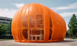 the giant orange structure is in the middle of the street