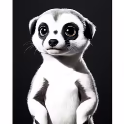 a small stuffed animal is posed in the pose