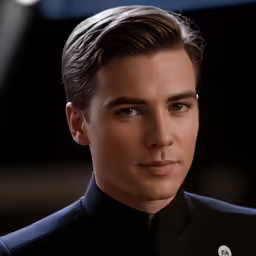 an up close view of a man with brown hair