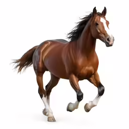 a horse galloping on white background with an area to put it in a separate image